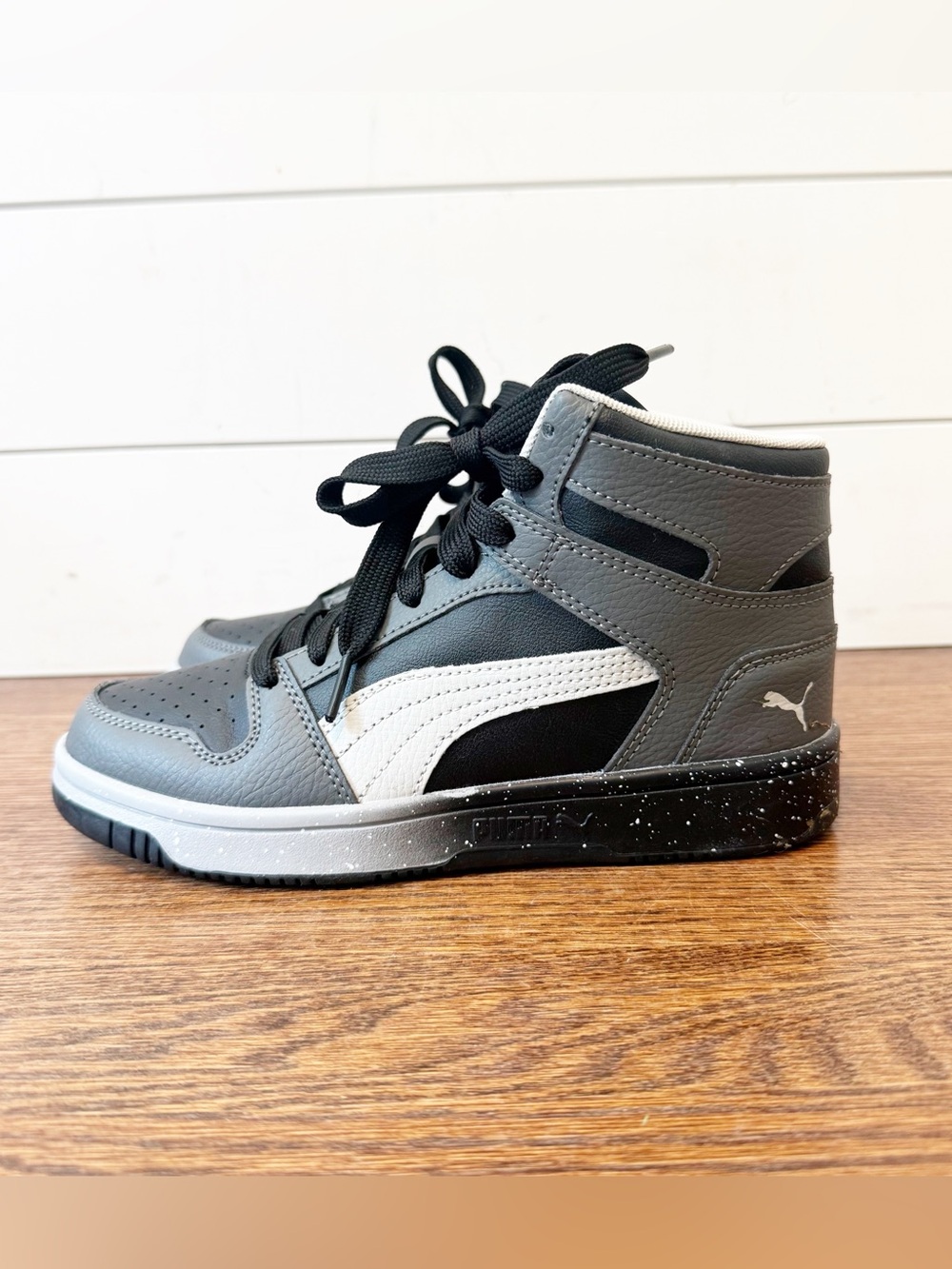 PUMA | Kids Rebound Layup Speckle Fade High Top Sneakers Size 4